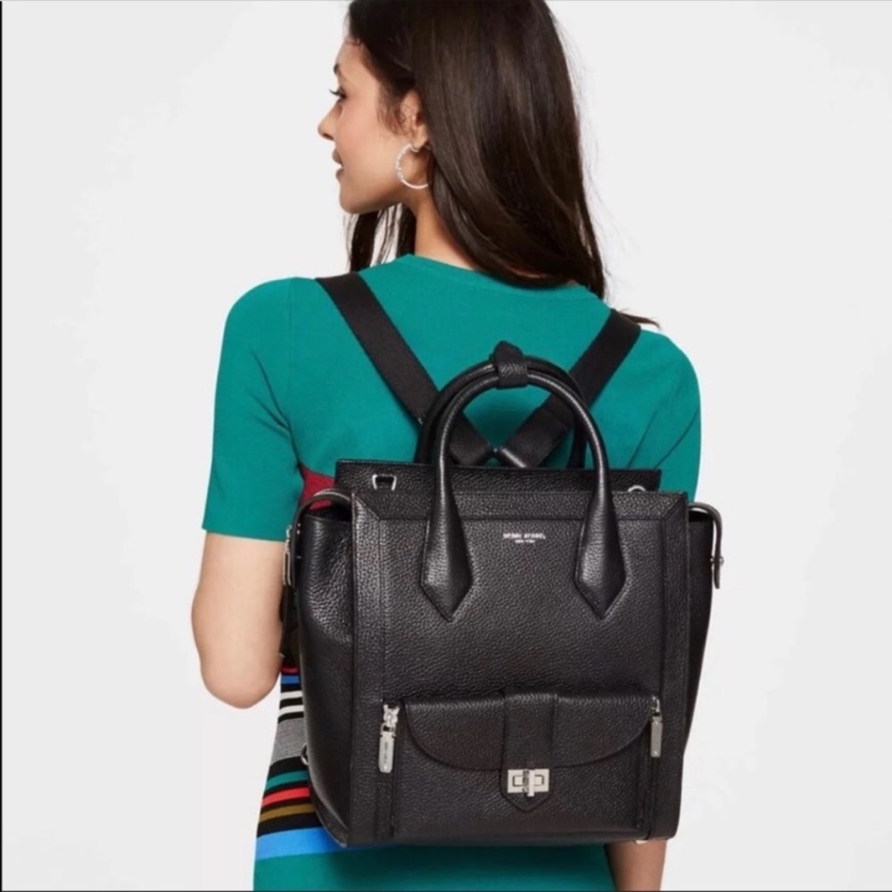 Henri bendel convertible black leather backpack